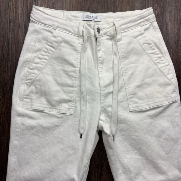 Judy Blue Drawstring Tapered Jeans White Women’s 7/28 - Picture 3 of 10